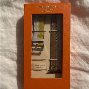 Tory Burch Orange and Tan Leather Watch Straps